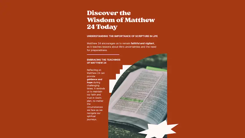 Open Bible showing prophecy in Matthew 24.