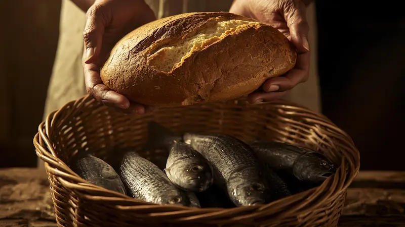 God provides for every need, like bread and fish.