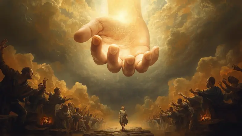 The mighty hand of God rescuing a man in a dream encounter