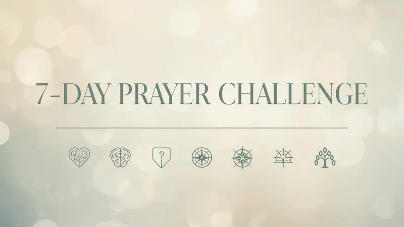 Infographic outlining the 7 days of the prayer challenge for children