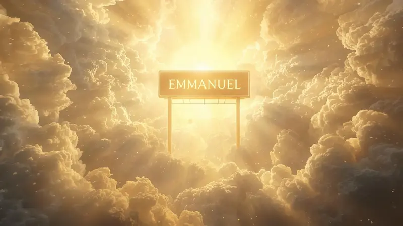 Heavenly light and the name Emmanuel glowing in a divine dream