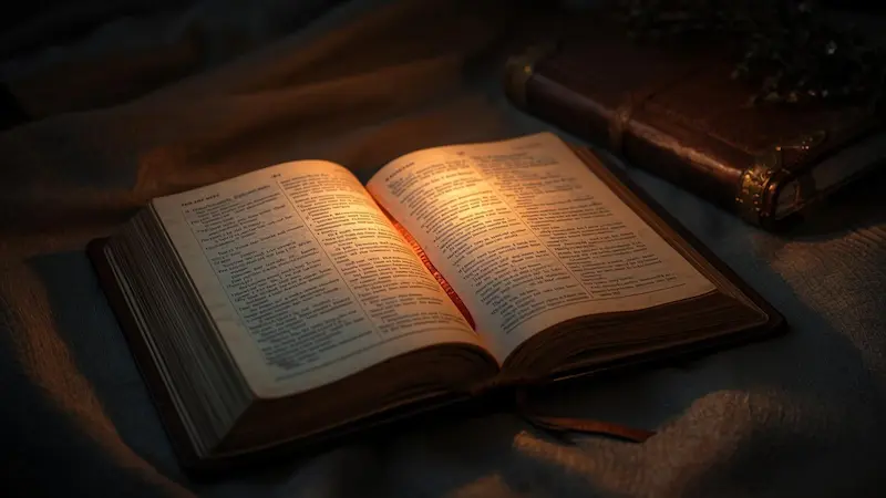 “Open Bible glowing with light beside a journal, symbolizing divine guidance for dreams”