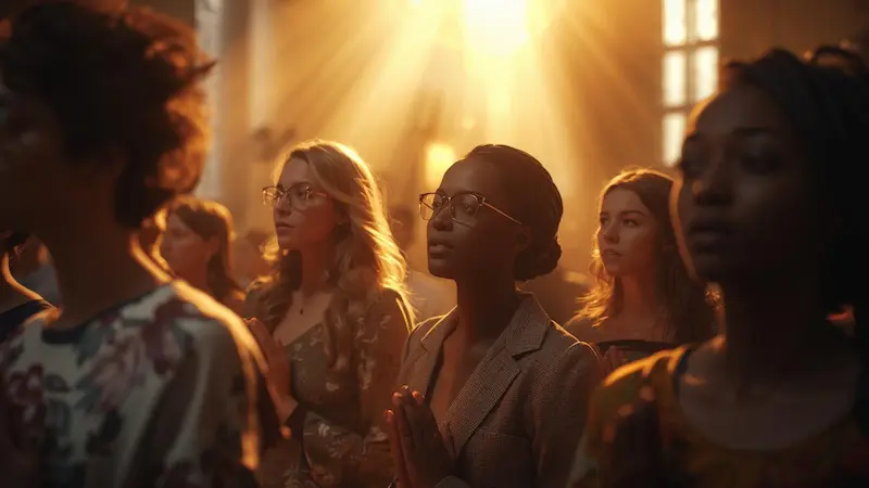 Believers praying together representing supporting God’s work and kingdom partnership.