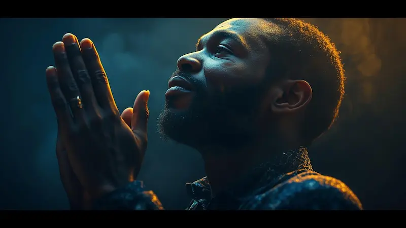 Christian prayer showing spiritual power and connection with God