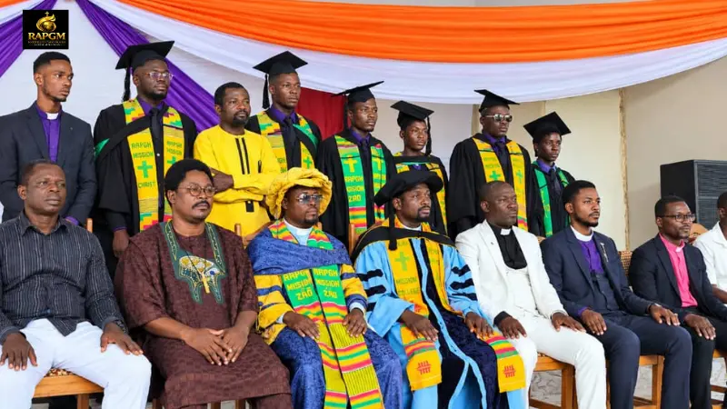 RAPGM Theological Seminary graduates and ministers at a graduation and ordination ceremony