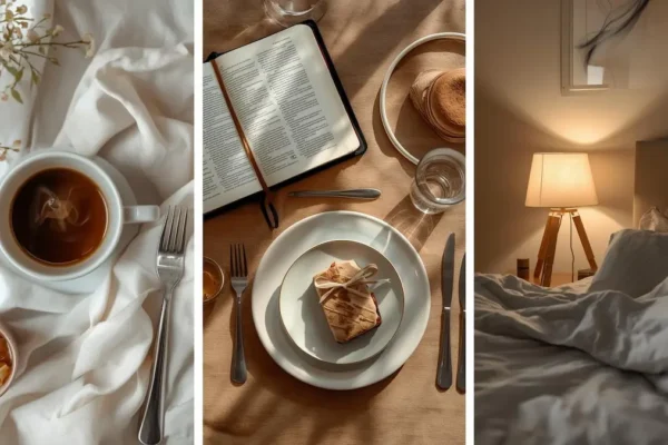 Guide to a daily prayer routine with morning, mealtime, and evening prayer examples from altarofprayers.com