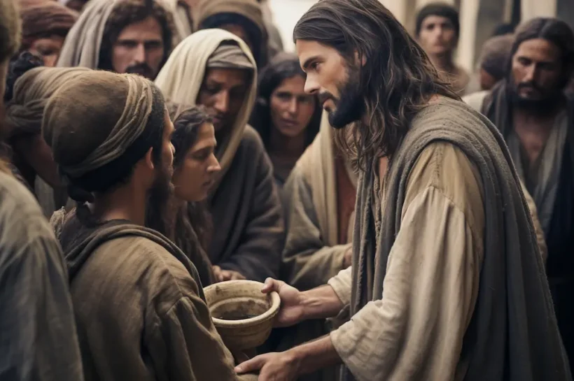 Jesus teaching disciples about fasting