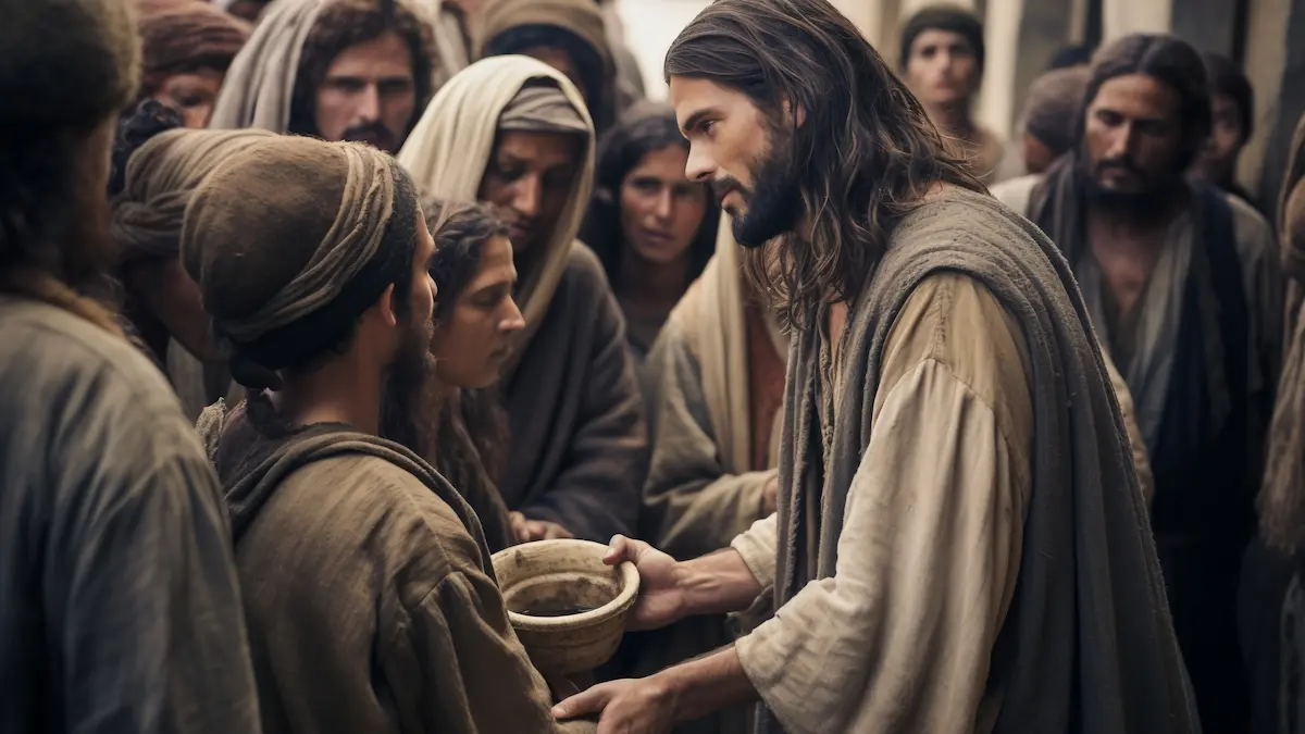 Jesus teaching disciples about fasting
