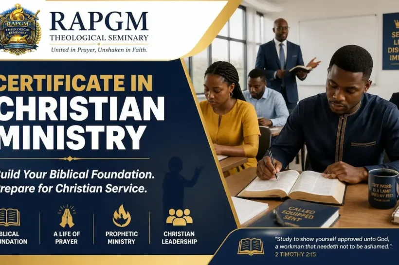 African theological students studying the Bible for the Certificate in Christian Ministry at RAPGM Theological Seminary.